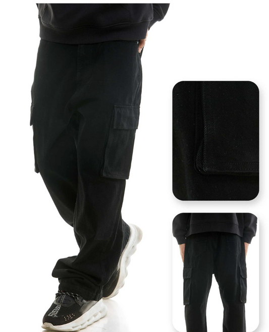 Cargo Jeans - Jet Black