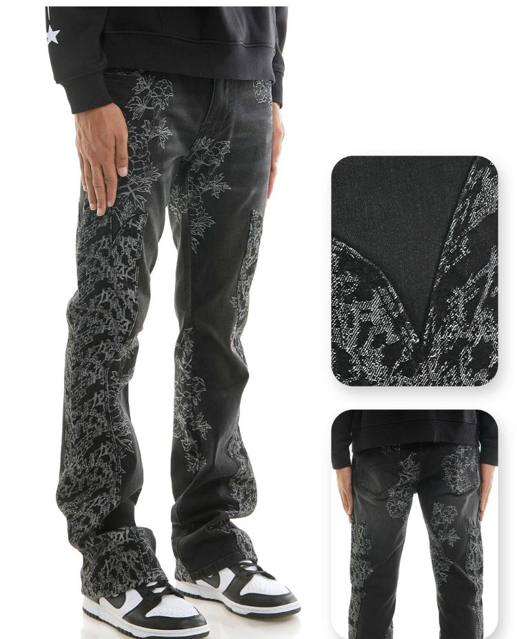 Jacquard Jeans - Black