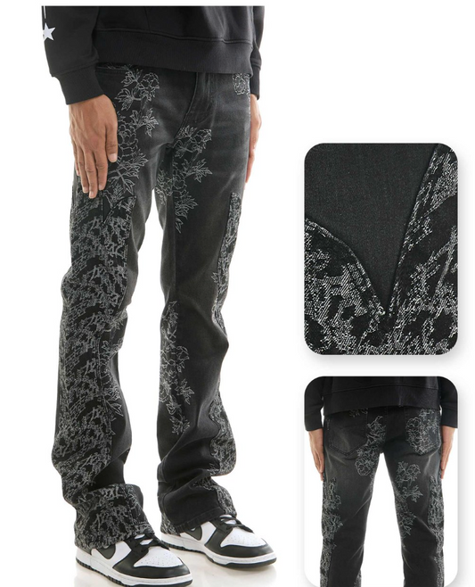 Jacquard Jeans - Black