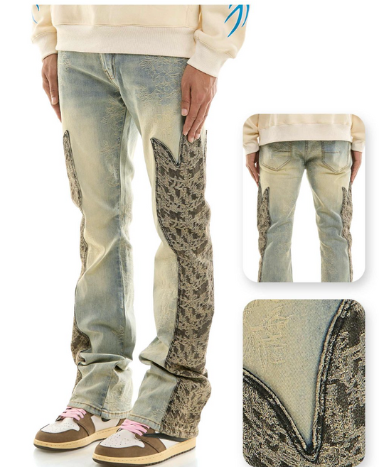 Jacquard Jeans - Blue