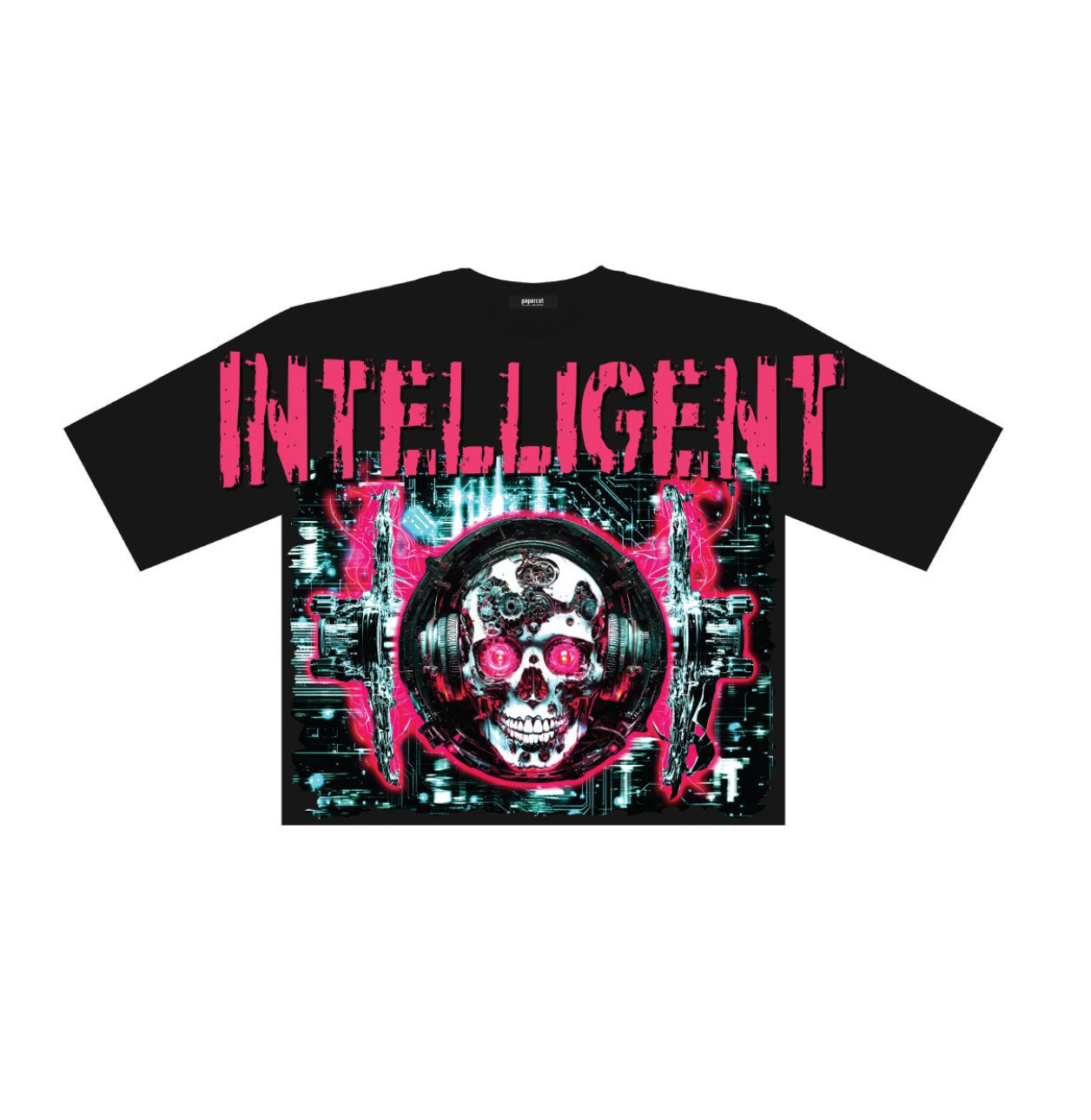 Astronaut Digital Oversized Cropped Tee - Black