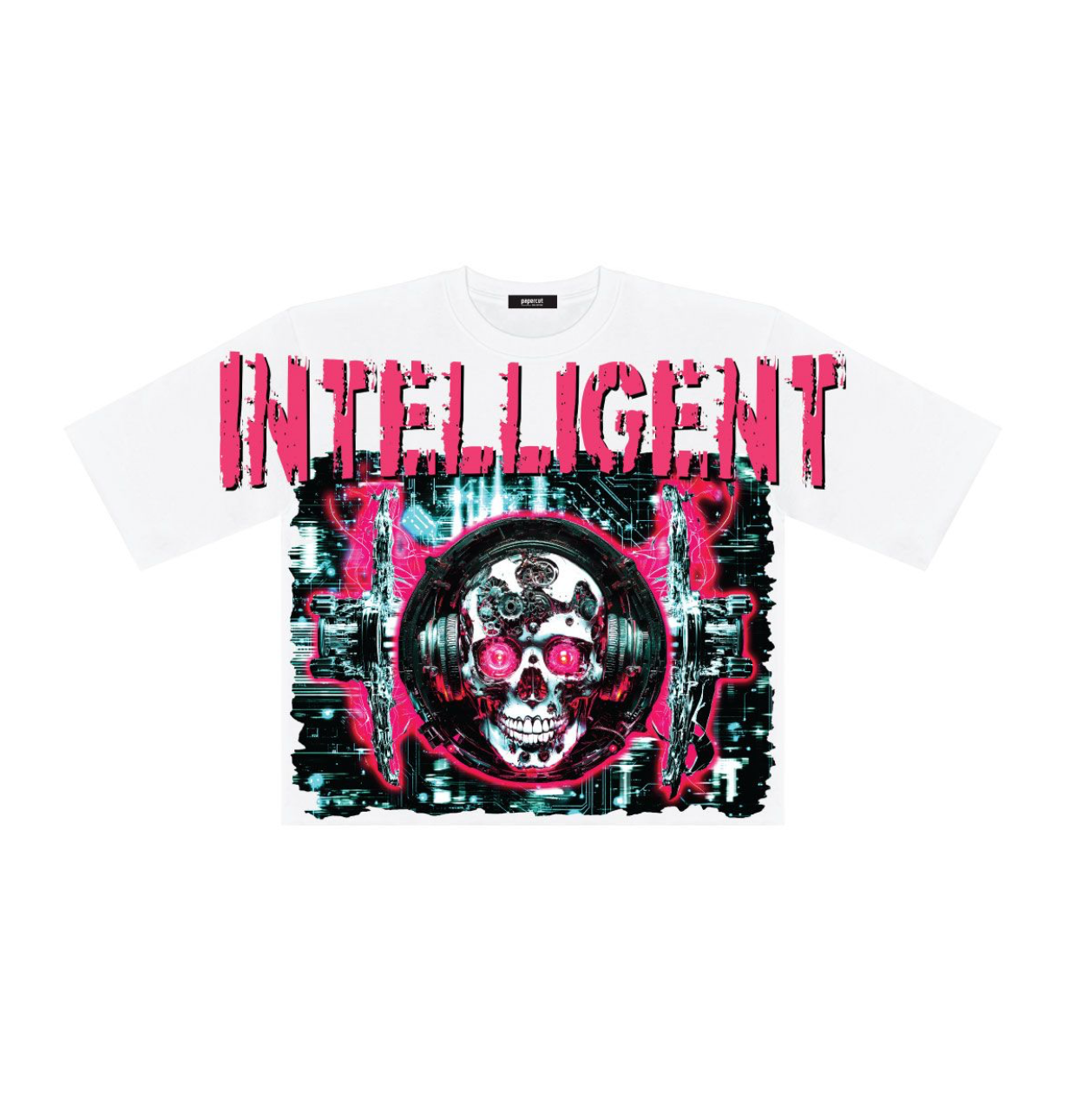 Astronaut Digital Oversized Cropped Tee - White