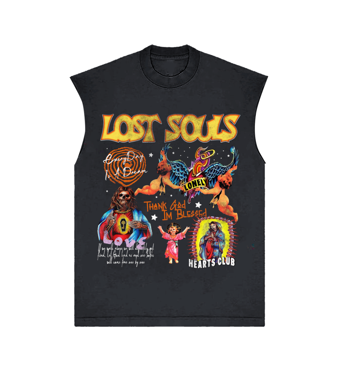 Thank God I'm Blessed Sleeveless Tee - Black Edge