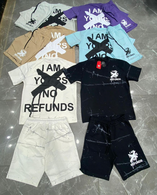 No Refunds Graphic Tee - Blue