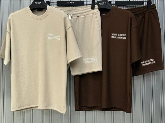 No Shortcuts Graphic Tee - Beige