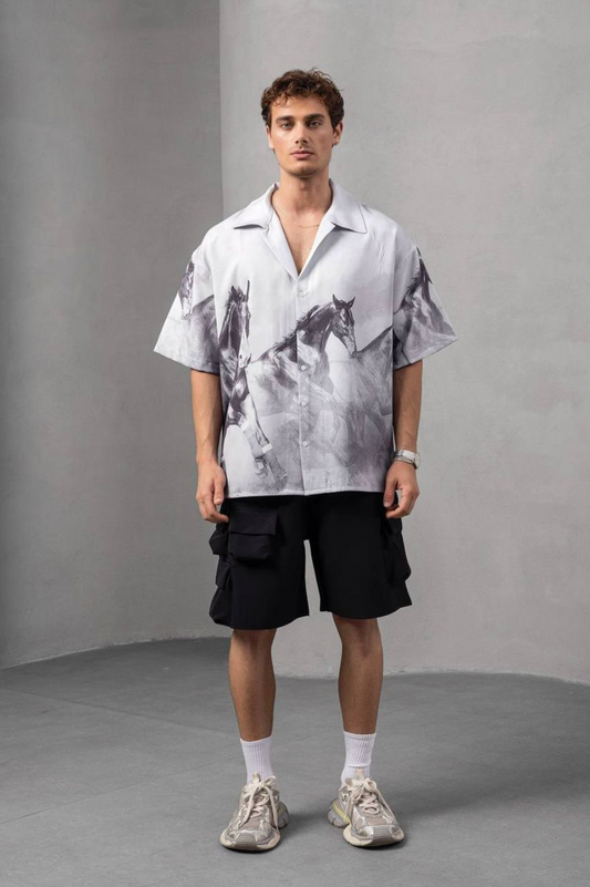 Royal Horses Graphic Tee - White