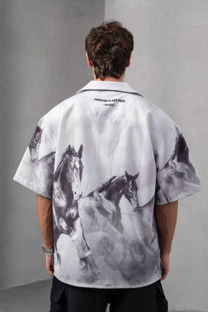 Royal Horses Graphic Tee - White