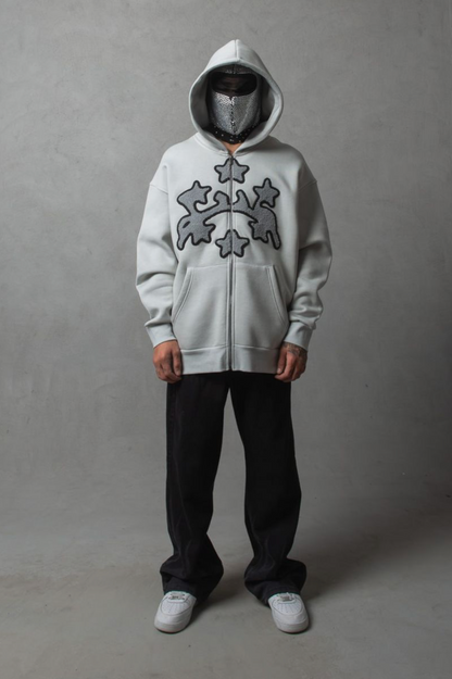 Old Star Zip Hoodie - Grey