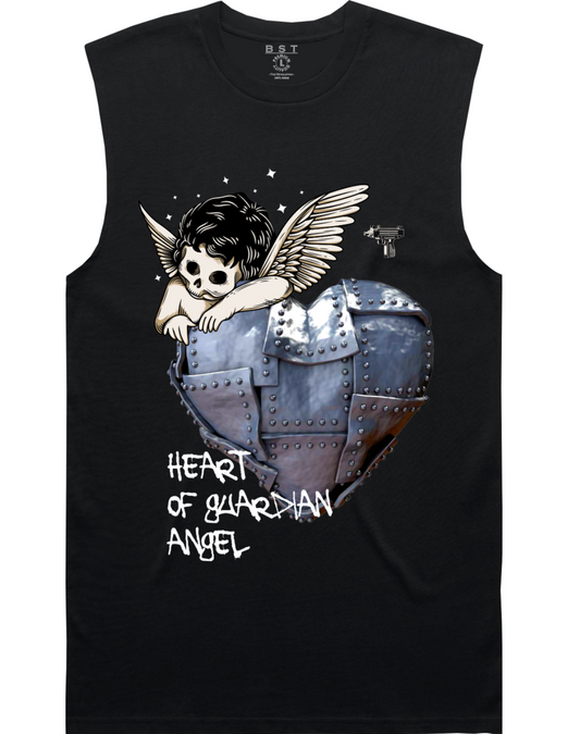 Guardian Angel Sleeveless Tee - Black