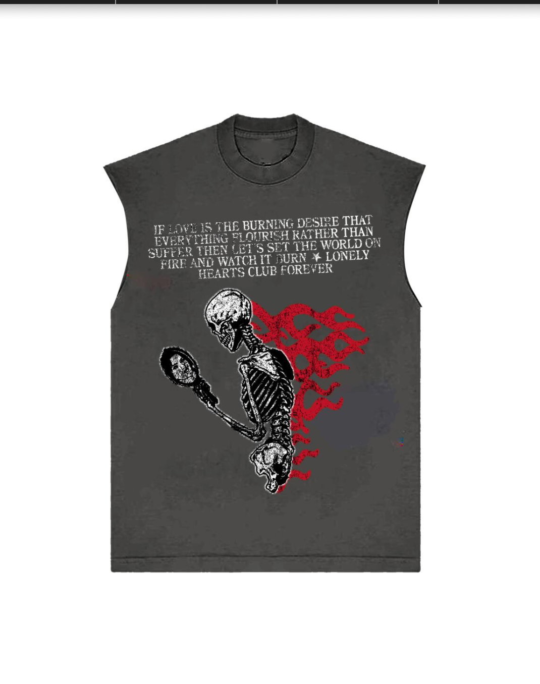 Burning Desire Sleeveless Tee - Vintage Grey