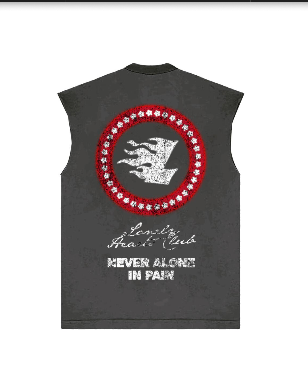 Burning Desire Sleeveless Tee - Vintage Grey