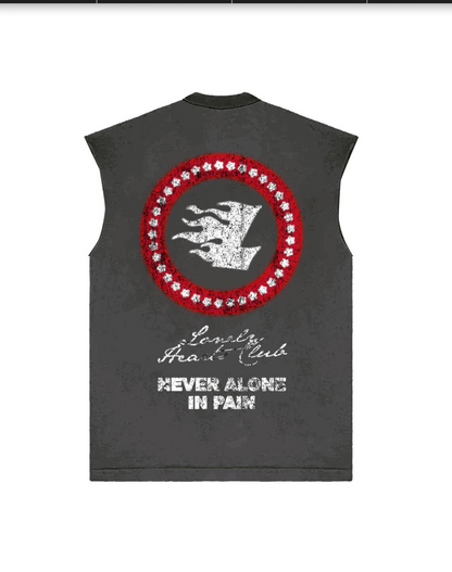 Burning Desire Sleeveless Tee - Vintage Grey