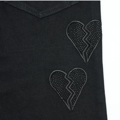 Heartbroken Denim Jeans - Jet Black