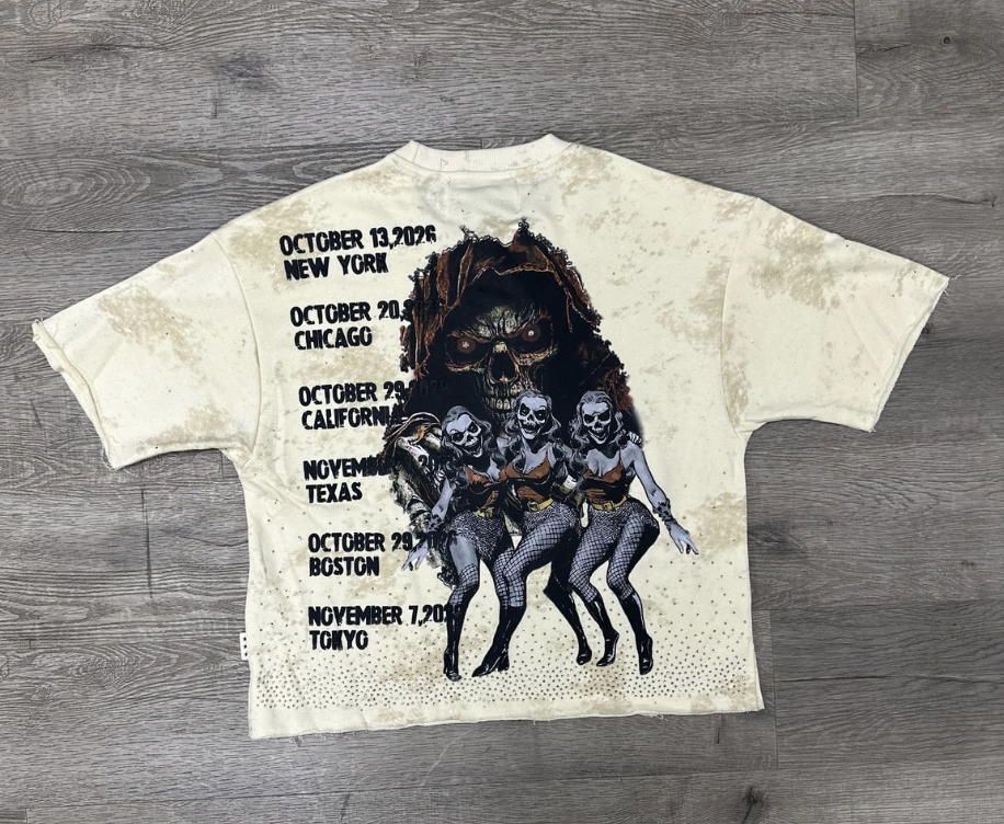 "Hellfest" F-Terry Cropped Tee - Off-White