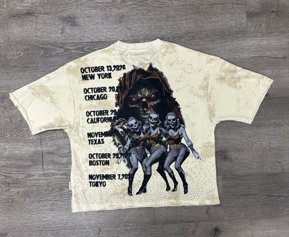 "Hellfest" F-Terry Cropped Tee - Off-White