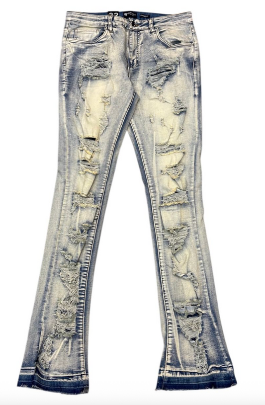 Distressed Stacked Denim - Vintage