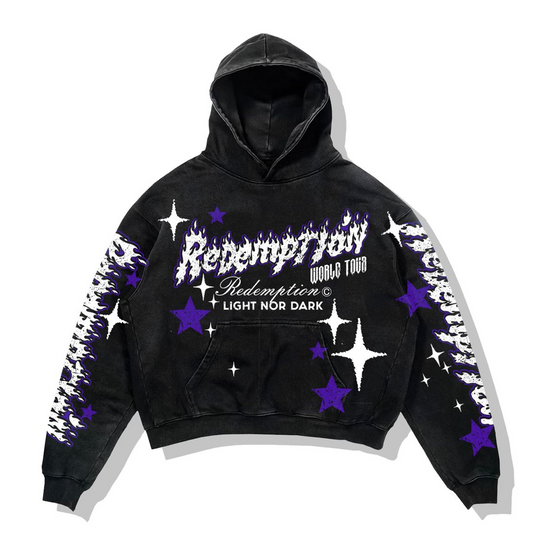 Light Nor Dark Hoodie - Black Acid Wash