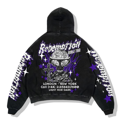 Light Nor Dark Hoodie - Black Acid Wash
