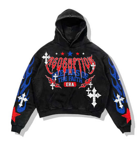 Keepers of Faith Hoodie - Black Acid Wash