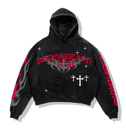 Light Nor Dark Hoodie - Black Acid Wash