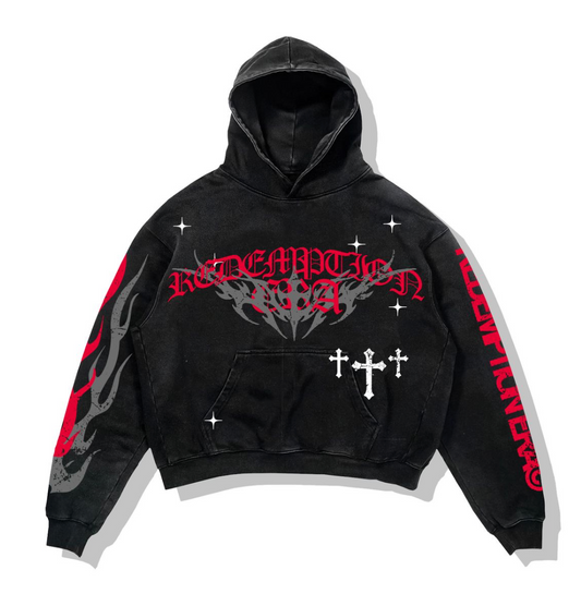 Light Nor Dark Hoodie - Black Acid Wash