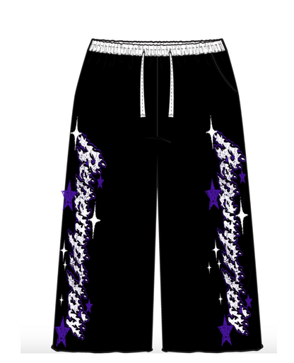 Faith Over Fear Trouser SweatPants - Black Acid Wash