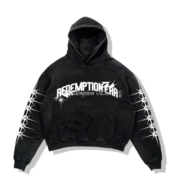 Copyright Hoodie - Black Acid Wash