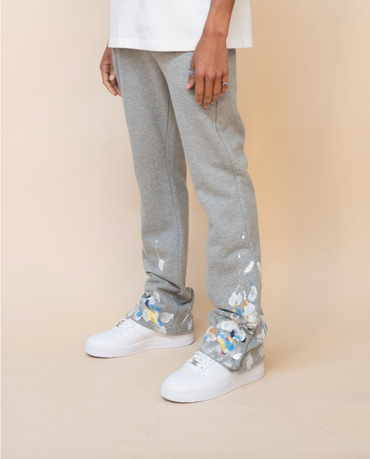 Snap Cargo Flared Pants - Grey
