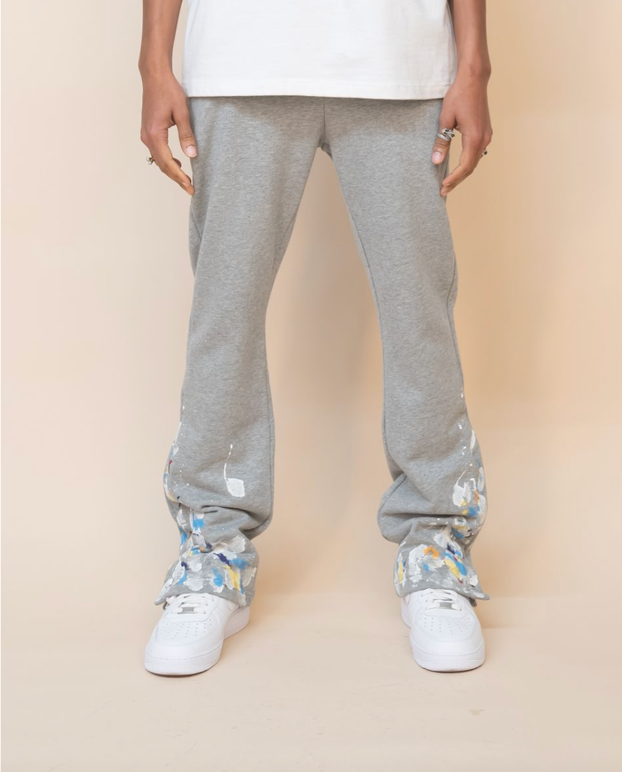 Snap Cargo Flared Pants - Grey