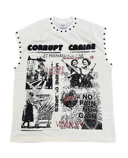 Corrupt Canine Sleeveless Tee - White/Red