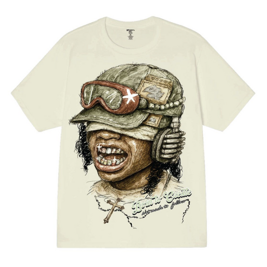 Born to Be Printed Tee - Beige