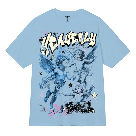Heavy Soul Printed Tee - Light Blue