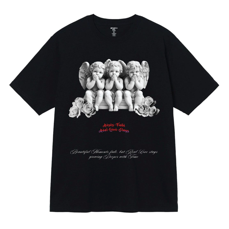 Three Angels Printed Tee - Black