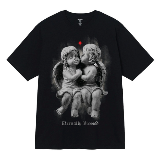 Eternally Blessed Printed Tee - Black