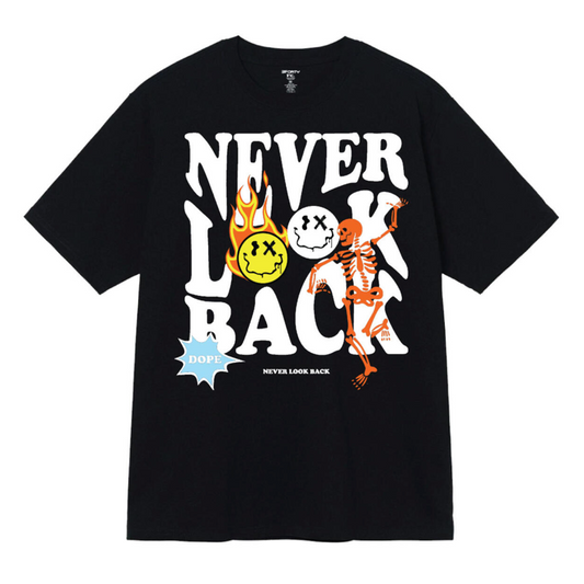 Never Look Back Printed Tee - Black