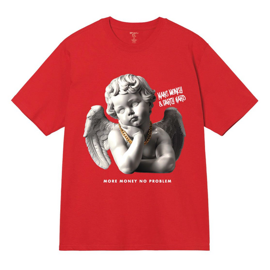 More Money More Problems Printed Tee - Red
