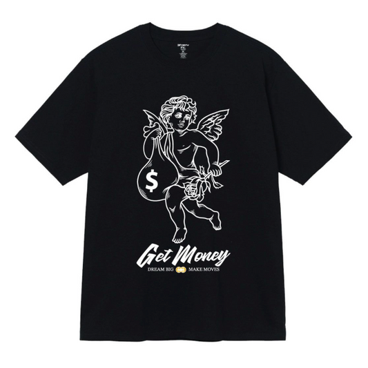 Get Money Angel Printed Tee - Black