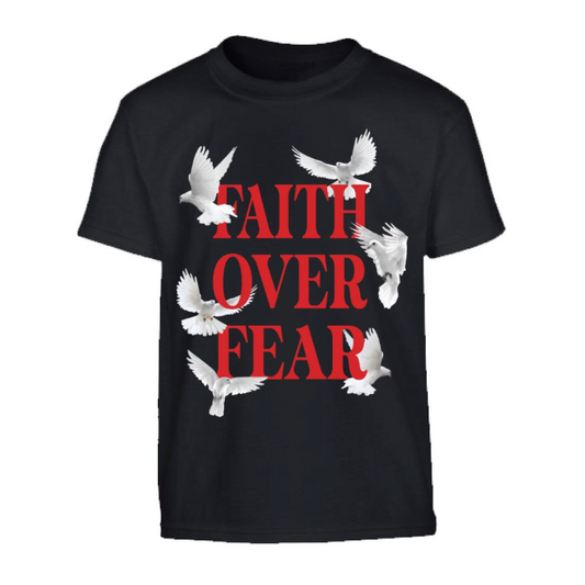 Boys Faith Over Fear Tee - Black