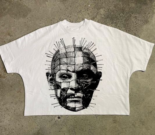 Pin Head Cropped Tee - White