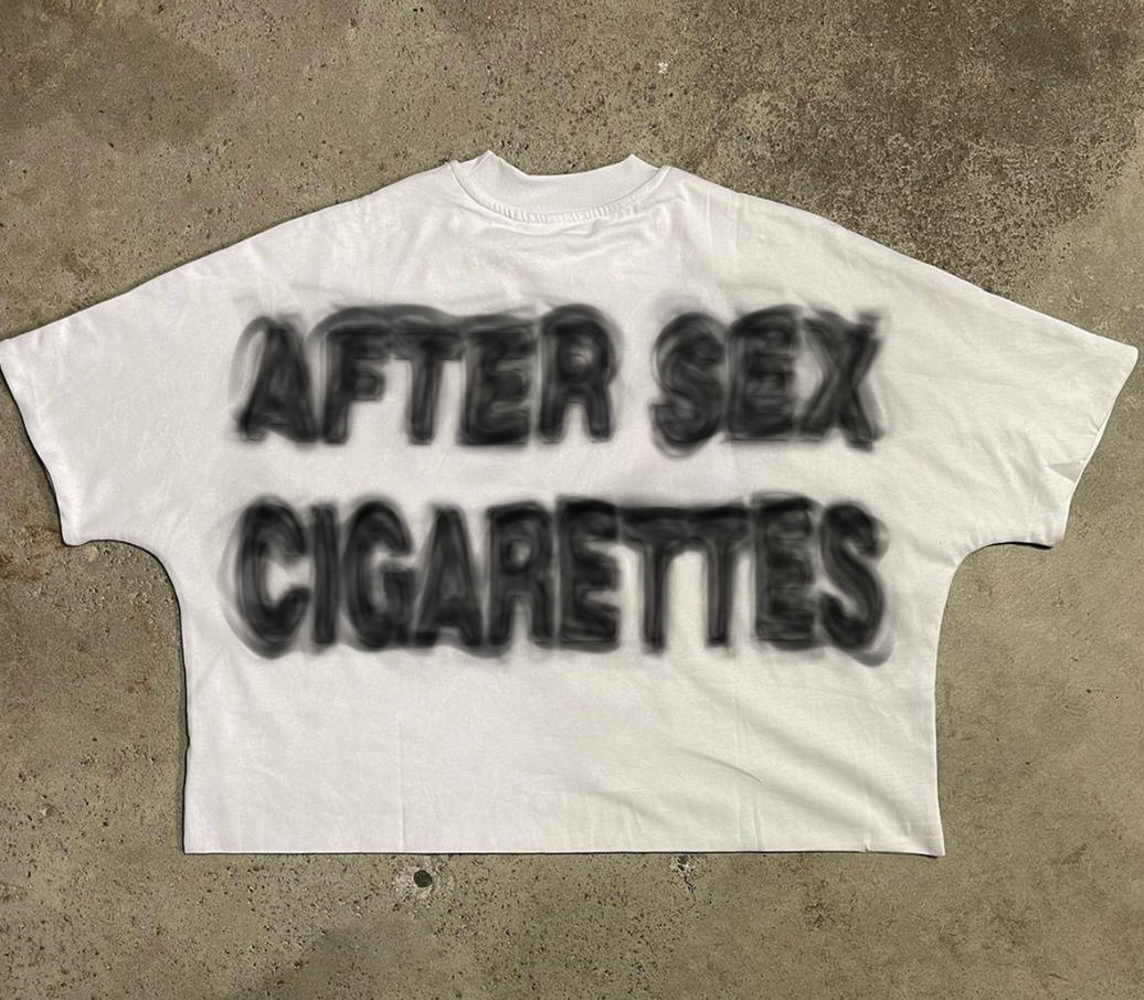 After Sex Cig Cropped Tee - White