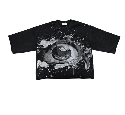 Evil Eye Cropped Tee - Black