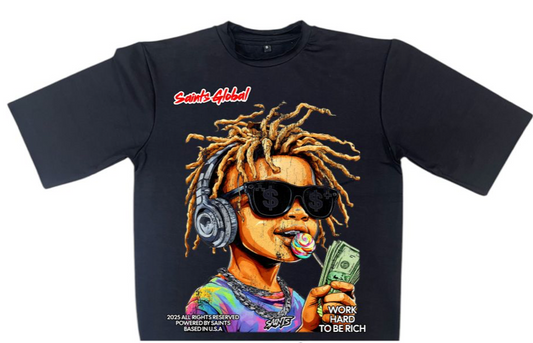 Never Runs Out Kids Cropped Tee - Black