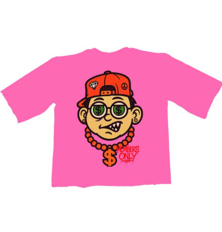 Members Only 5- Kids Cropped Tee - Pink