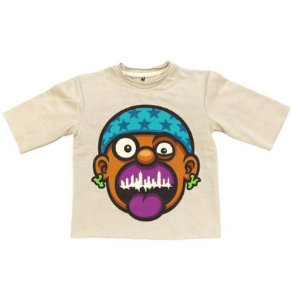Members Only Kids Cropped Tee - Khaki