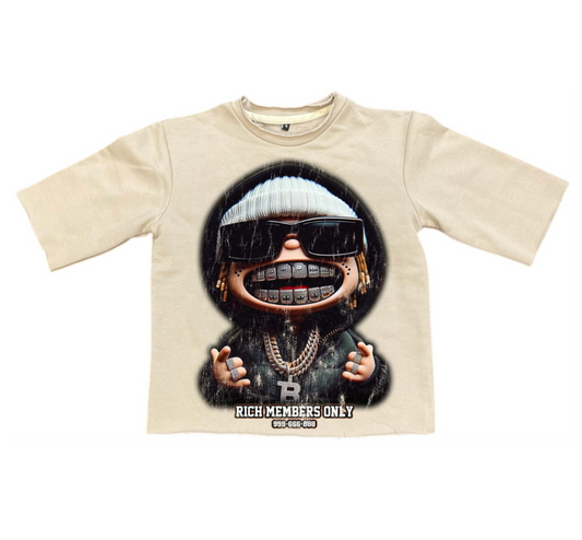 Big Cash Kids Cropped Tee - Khaki
