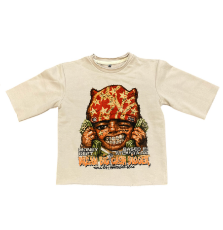 Money Dept Kids Cropped Tee - Khaki