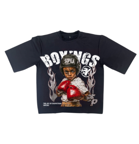 Boying Kids Cropped Tee - Black