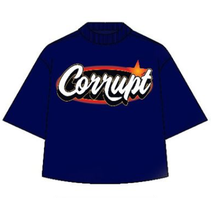 No Glory Cropped Tee - Navy