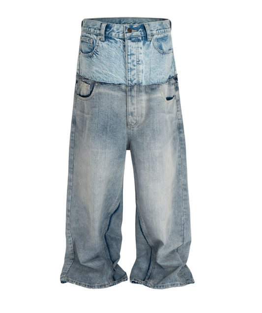 Widebody Double Denim Jeans - Light Wash