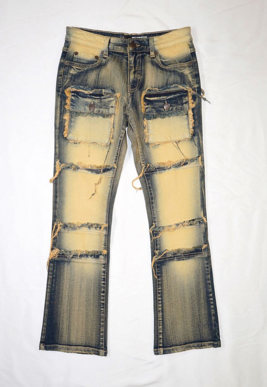 Kids Stretch Stacked Denim Jeans - Dark Indigo